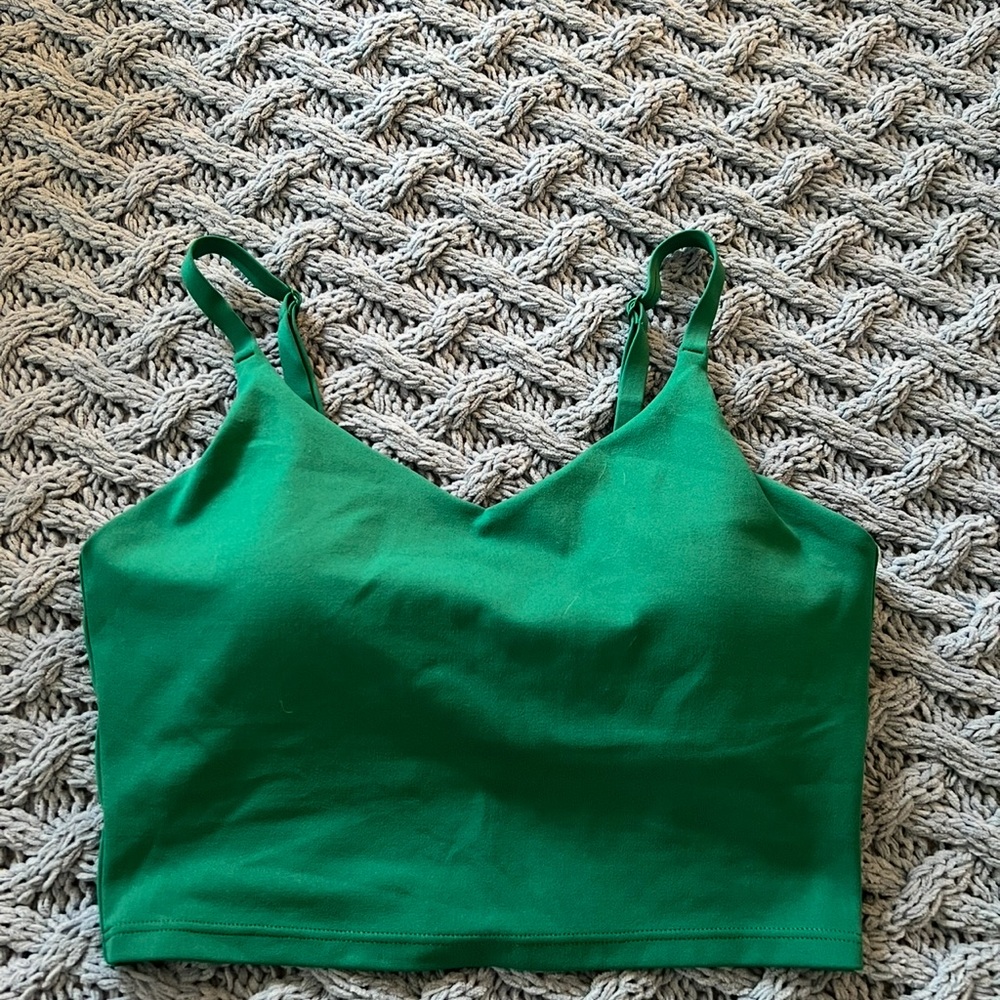 Athleta Green Fitted Crop Athletic Workout Tank Top